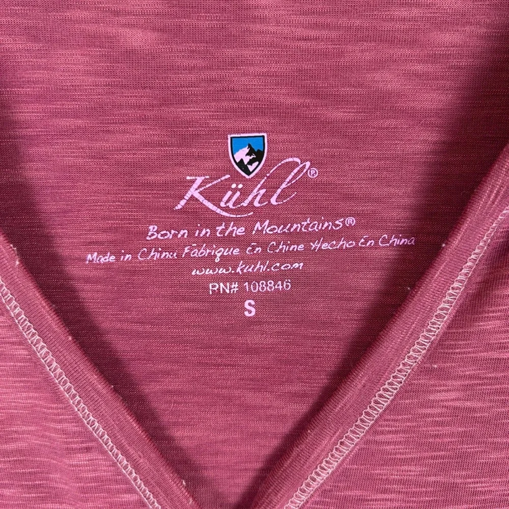 Kuhl Womens Burgundy Sora Hoody‎ Long Sleeve Hooded Henley Shirt Size Small - Picture 3 of 12
